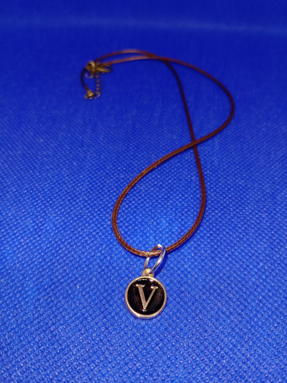 Initial V Black and Brown Pendant Necklace - Women Jewelry
